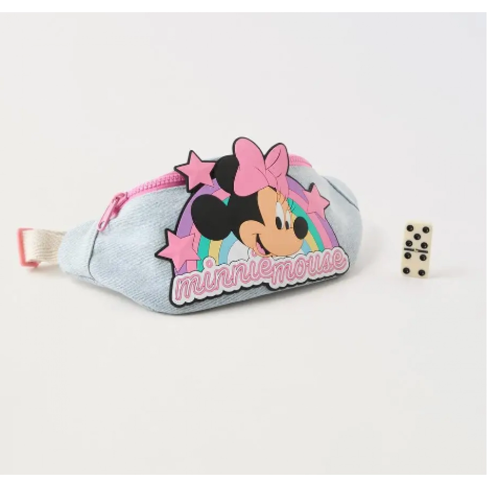 Disney cartoon Minnie Mickey Mouse New Kids Chest Bags with plush dolls Boys Cute bag waist bag