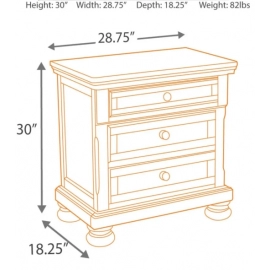 Porter Classic 2 Drawer Nightstand with Dovetail and Ball-bearing Construction, Dark Brown
